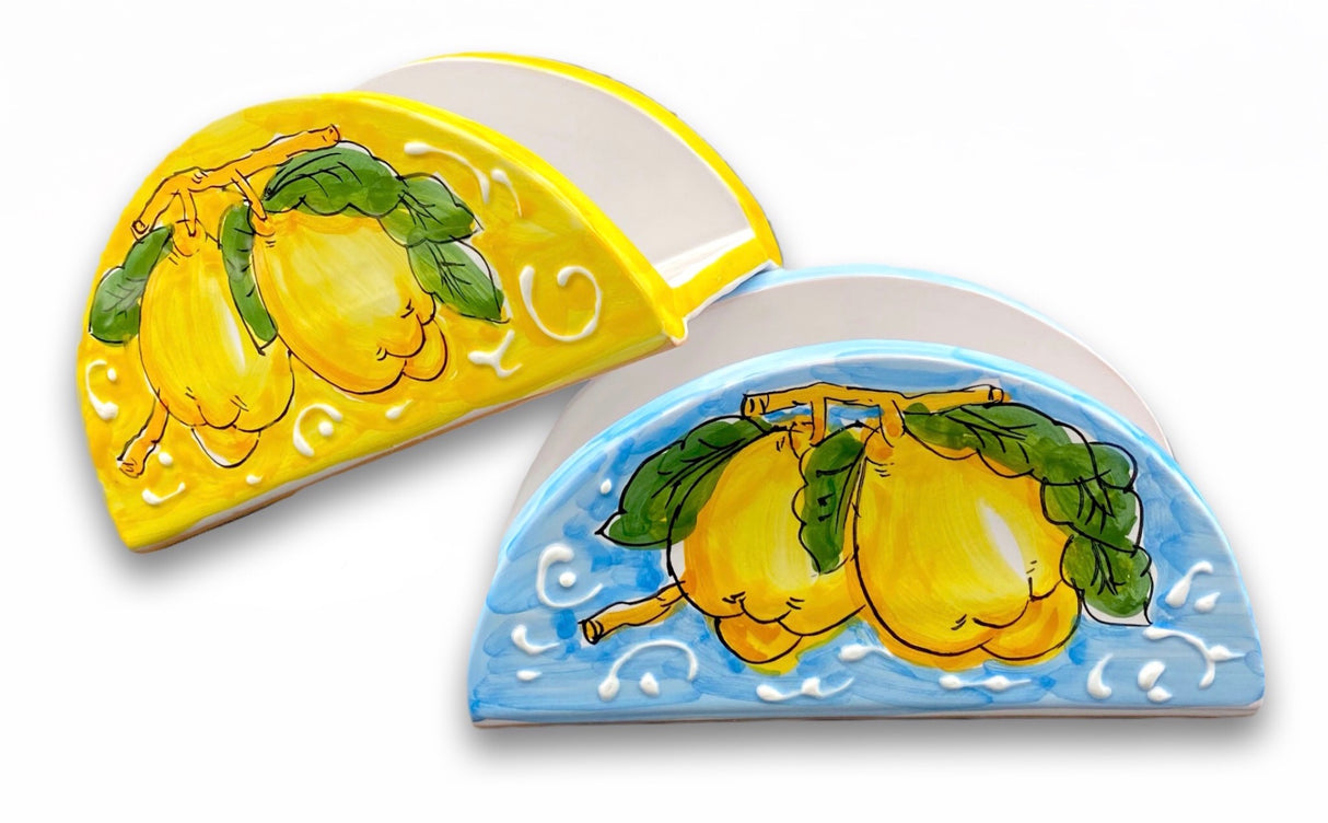 Porta tovaglioli a mezza luna in ceramica di Vietri 