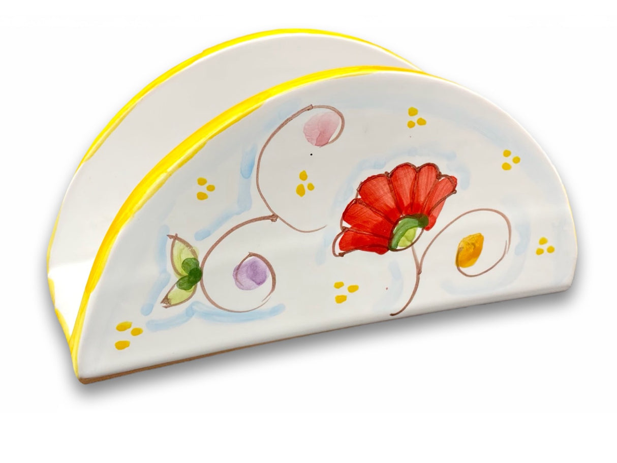 Porta tovaglioli a mezza luna in ceramica di Vietri 