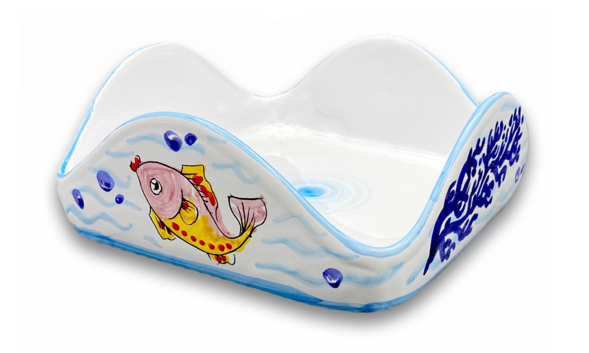 Porta tovaglioli quadrato in ceramica di Vietri 
