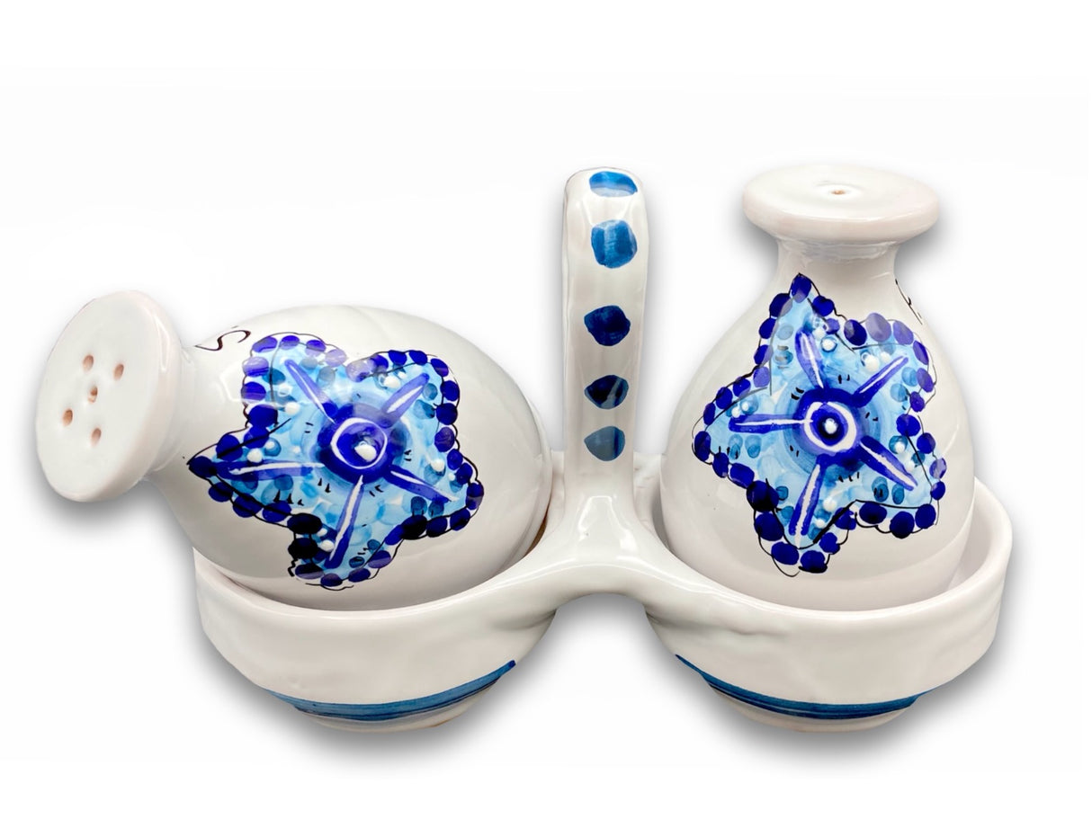Servizio sale e pepe in coppe in ceramica di Vietri linea Mare Magnum