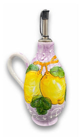 Oliera con dosatore in acciaio in ceramica di Vietri 