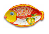 Piatto pesce con squame in ceramica di Vietri 