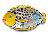 Piatto pesce con squame in ceramica di Vietri 