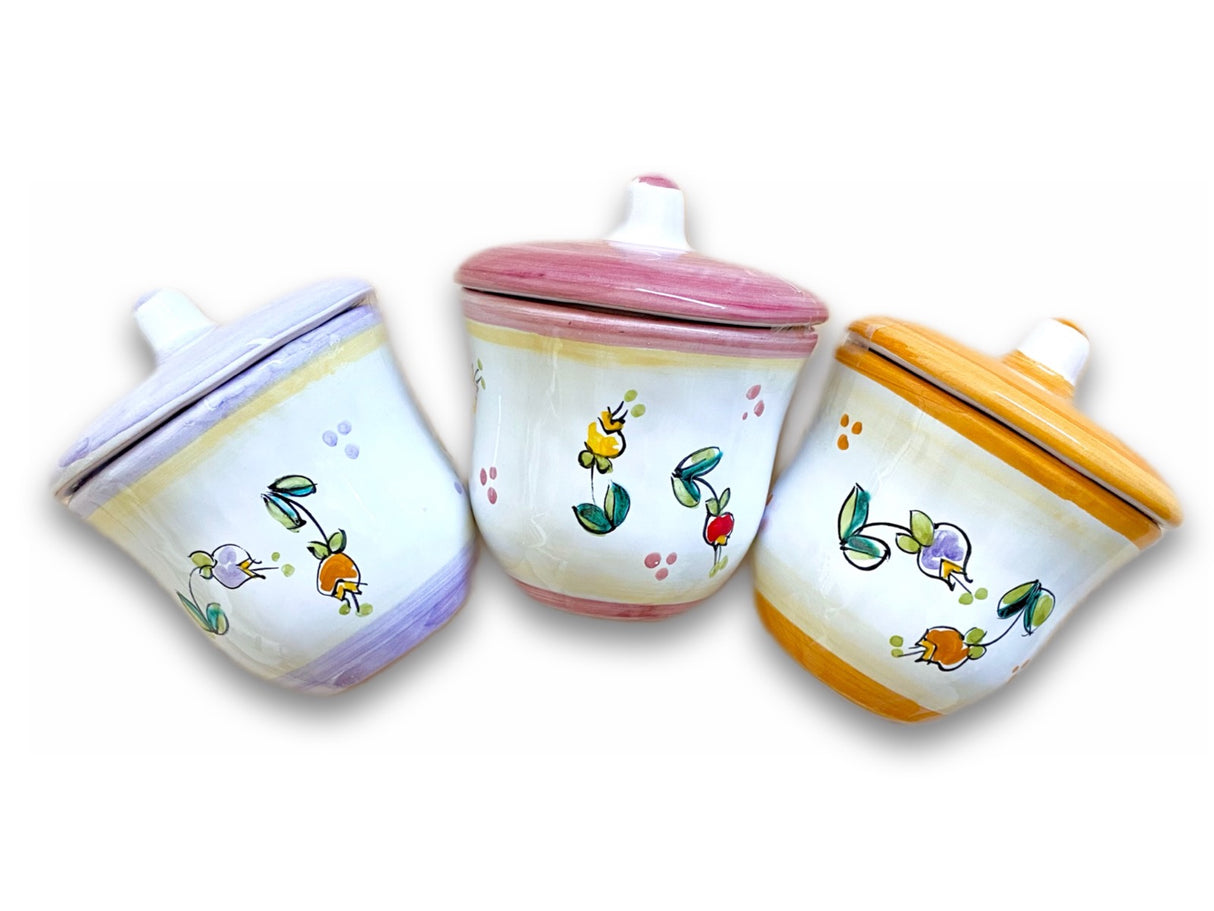 Zuccheriera svasata in ceramica di Vietri 