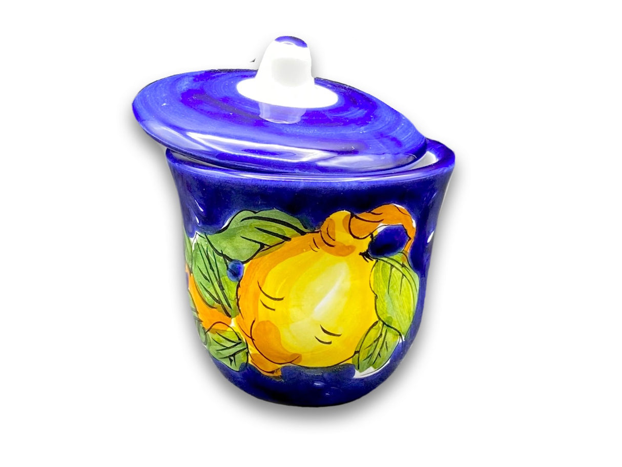 Zuccheriera svasata in ceramica di Vietri 