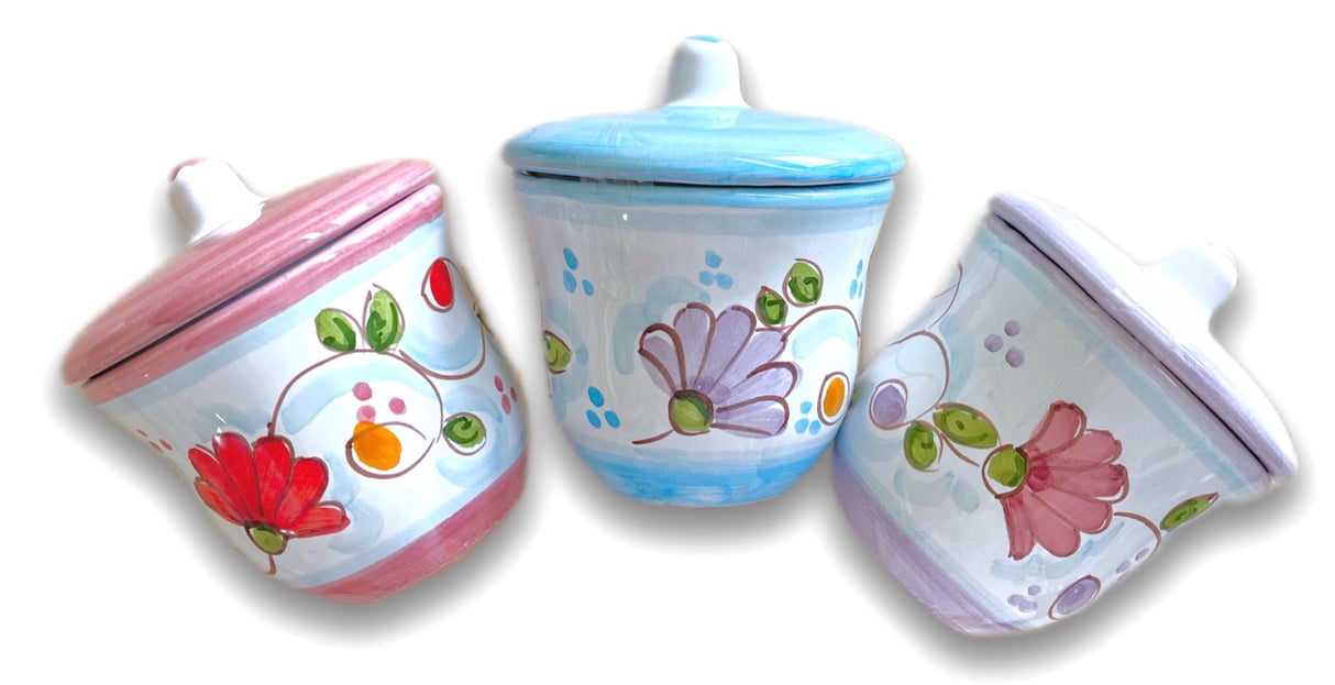 Zuccheriera svasata in ceramica di Vietri 