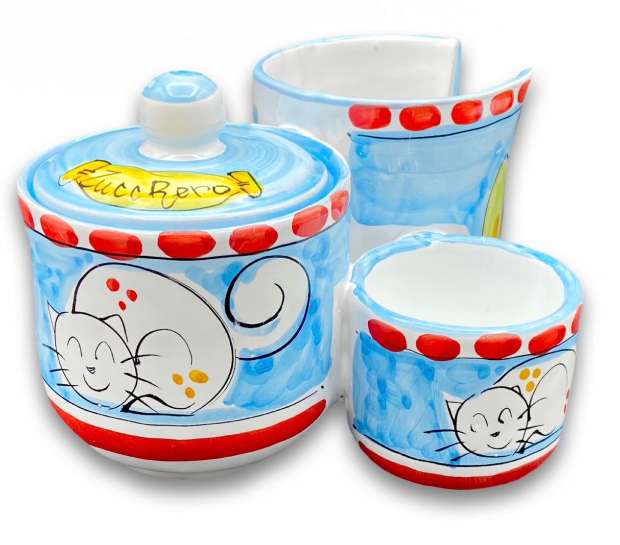 Kit Caffè in ceramica vietrese DECORO GATTO NEW