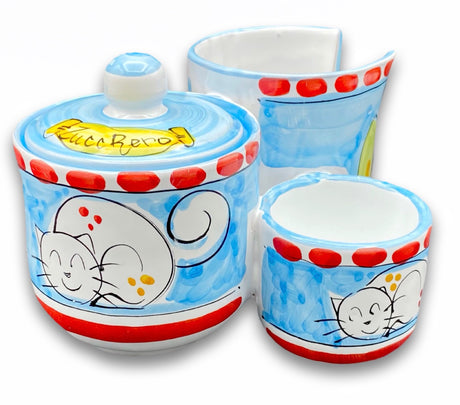 Kit Caffè in ceramica vietrese DECORO GATTO NEW