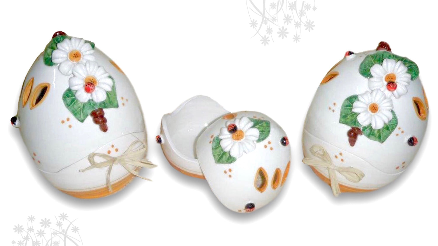 Uovo Pasqua Contenitore in Ceramica Vietrese app. MARGHERITE