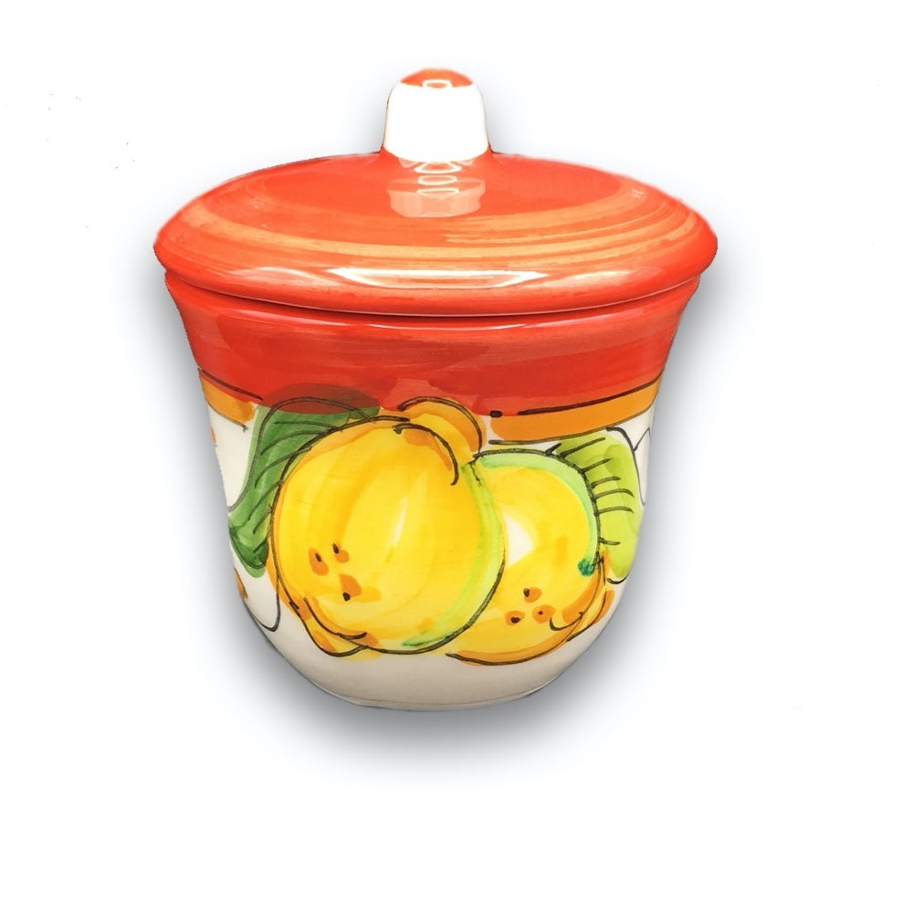 Zuccheriera svasata in ceramica di Vietri 