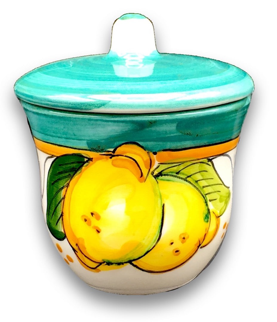 Zuccheriera svasata in ceramica di Vietri 