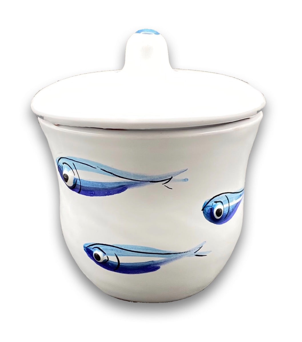 Zuccheriera svasata in ceramica di Vietri Linea Mare 