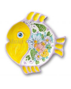 Piatto Pesce Rotondo in ceramica vietrese DECORO VIETRI ANTICO